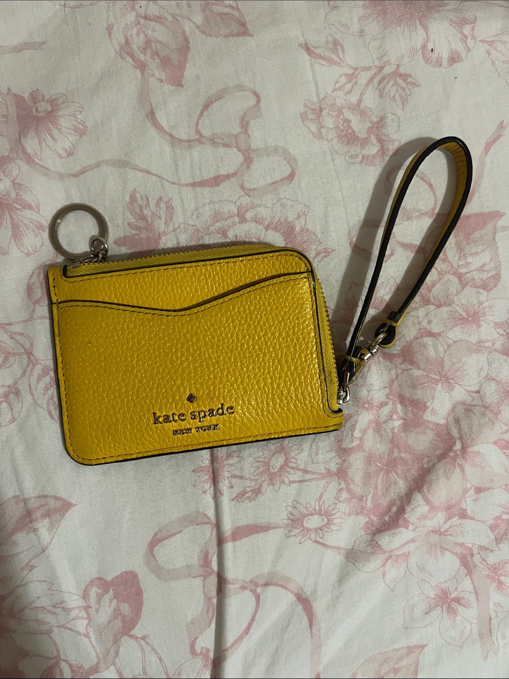 kate spade Yellow Leather Wristlet Card Case with Strap